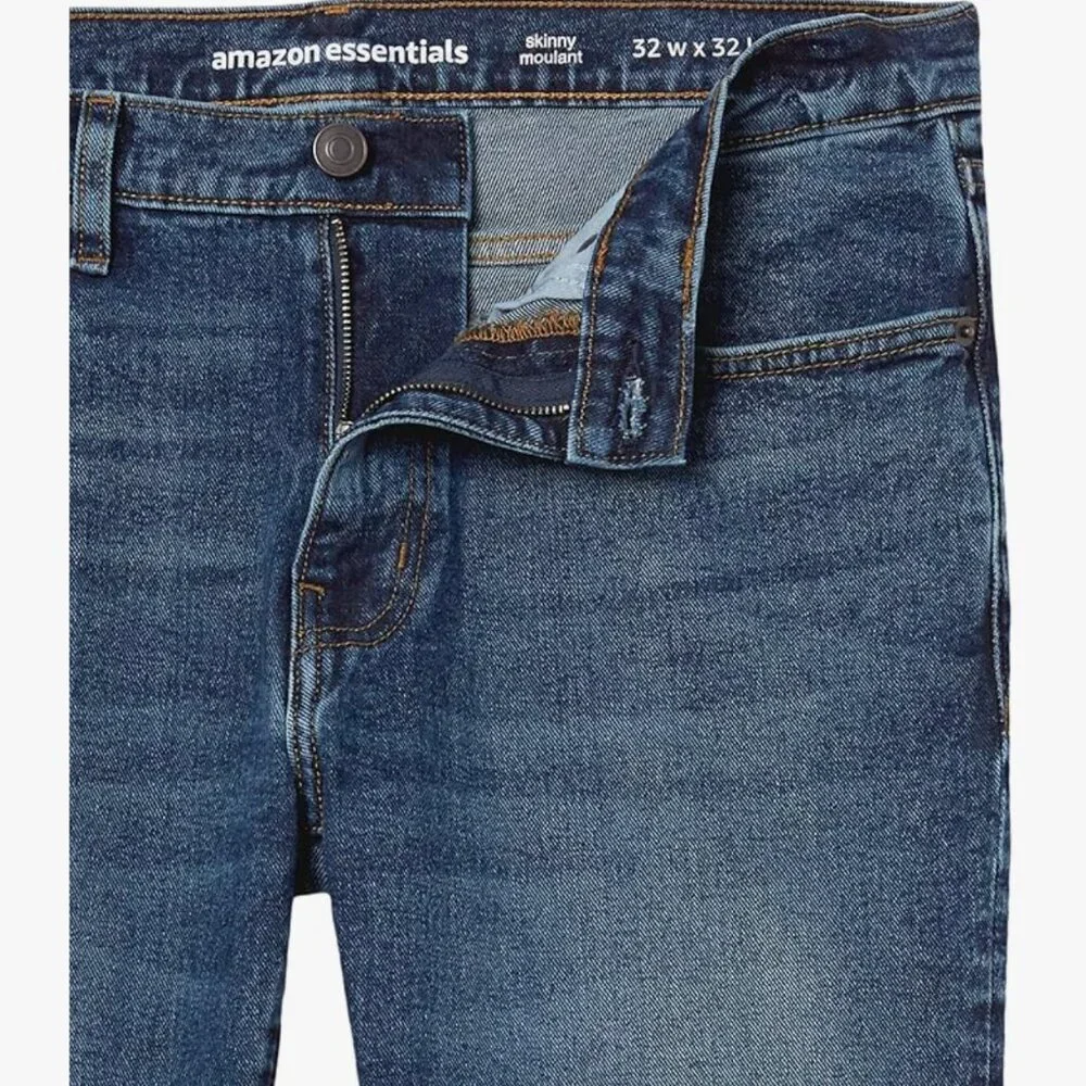 Amazon Essentials Mens Skinny-Fit Stretch Jeans, Vintage Wash, 32x28, EUC